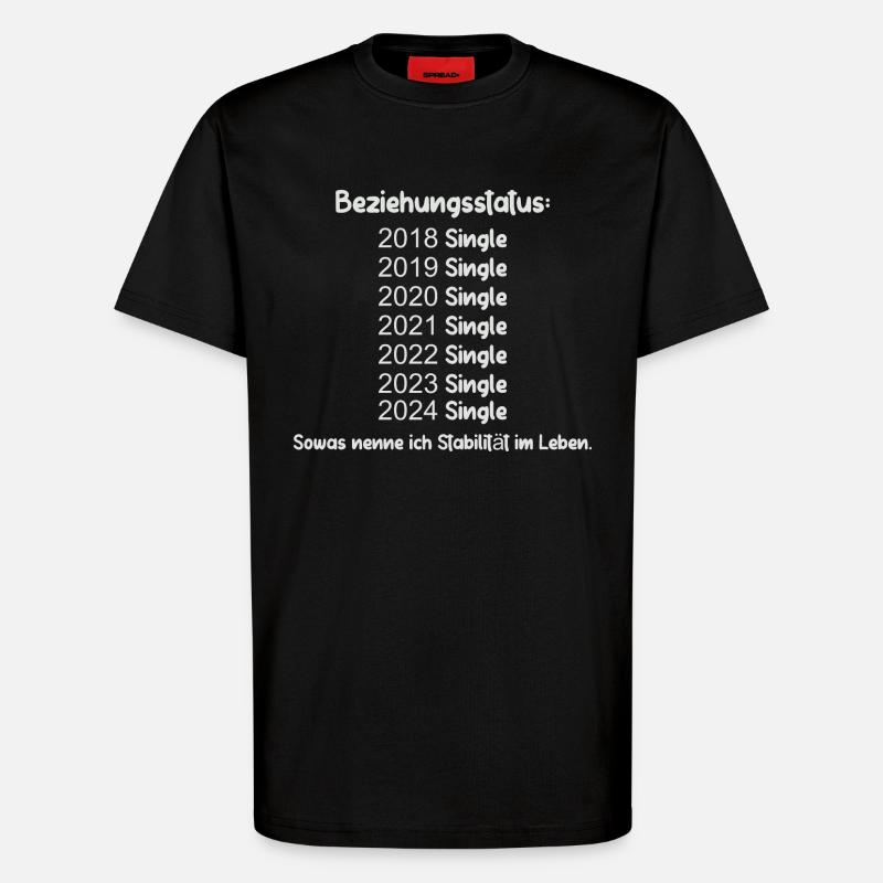 Statut de la relation Célibataire - T-shirt bio décontracté fabriqué en UE - SOLID BLACK