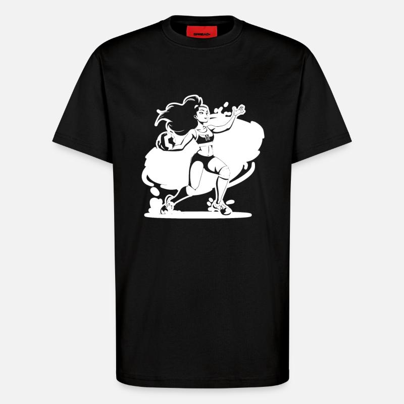 Volleyball Player Comic Look - T-Shirt - made by SPREAD - SOLID BLACK