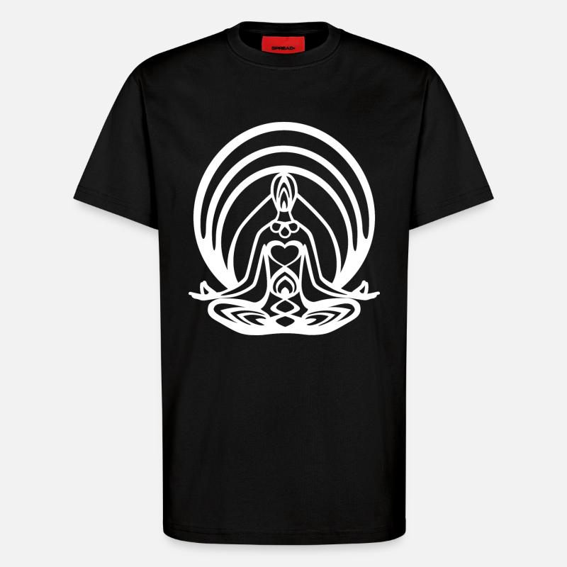 Meditation Lotussitz Chakra - T-Shirt - made by SPREAD - SOLID BLACK