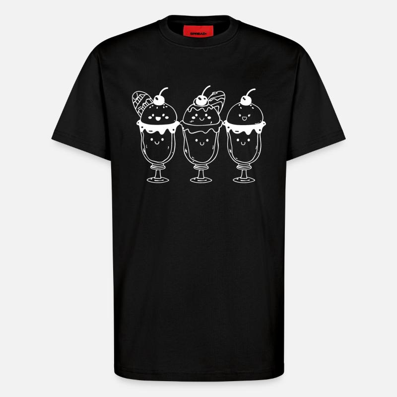 Eisbecher Comic Look - T-Shirt - made by SPREAD - SOLID BLACK
