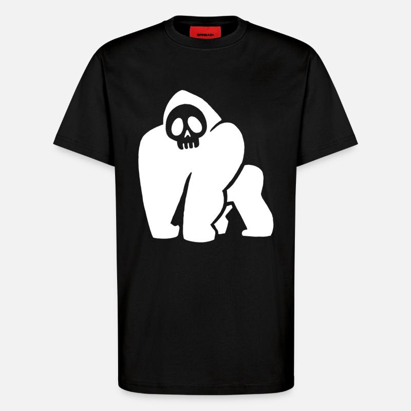 Weißer Gorilla Schädel - T-Shirt - made by SPREAD - SOLID BLACK
