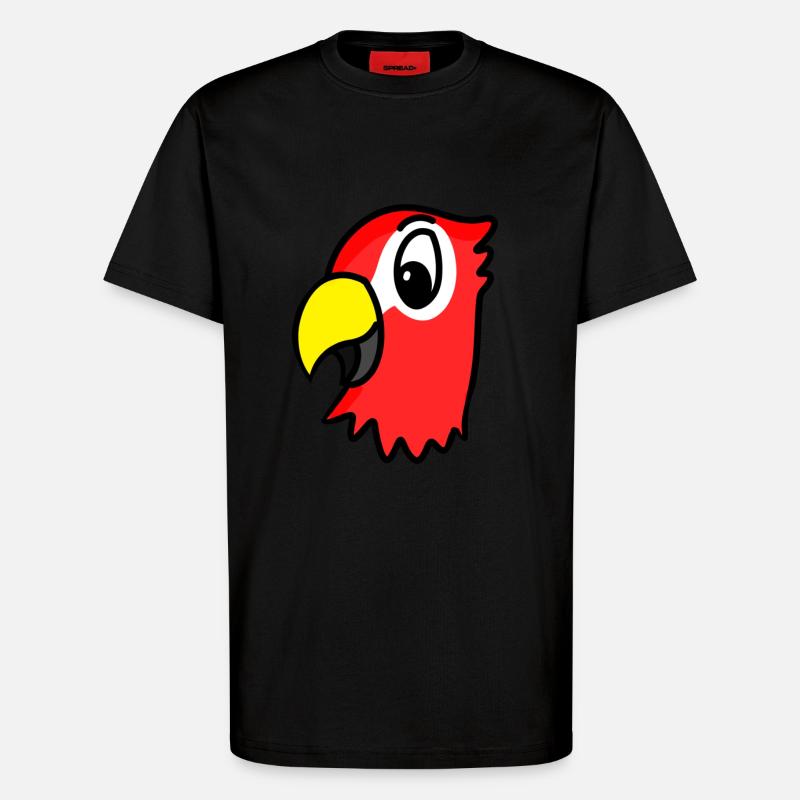 Parrot Head - T-Shirt - made by SPREAD - SOLID BLACK