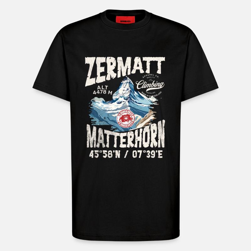 Zermatter Klettern 3 - T-Shirt - made by SPREAD - SOLID BLACK