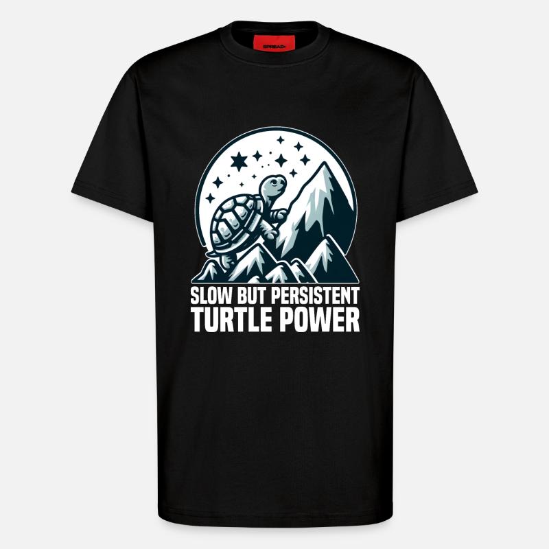 LANGSAME, ABER AUSDAUERNDE TURTLE-POWER - T-Shirt - made by SPREAD - SOLID BLACK