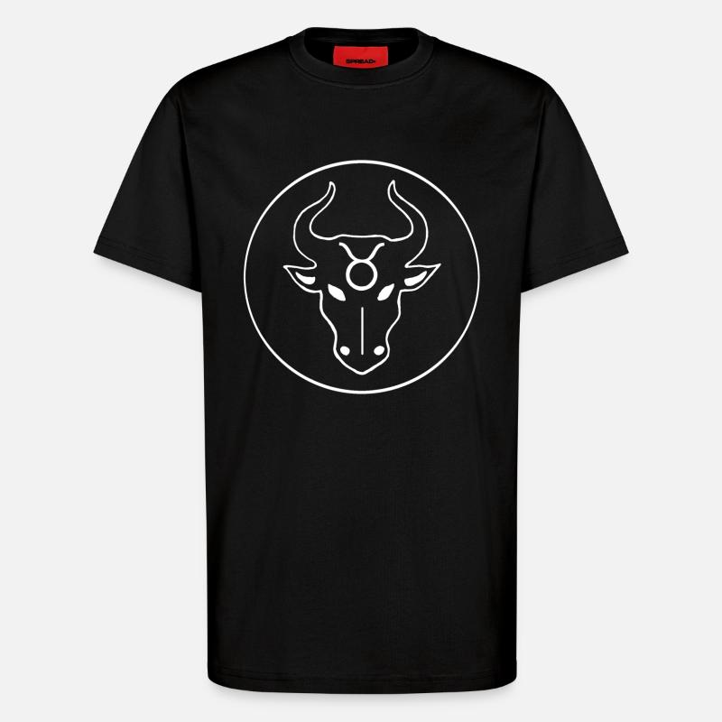 Sternzeichen Stier (weiß) - T-Shirt - made by SPREAD - SOLID BLACK