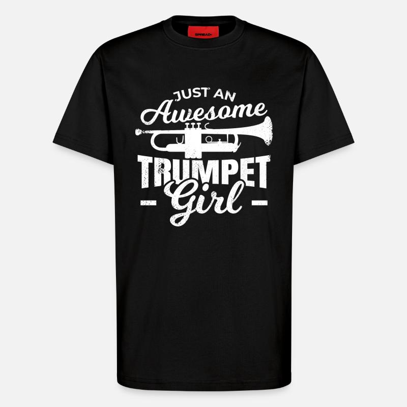 Trompeten Mädchen - T-Shirt - made by SPREAD - SOLID BLACK