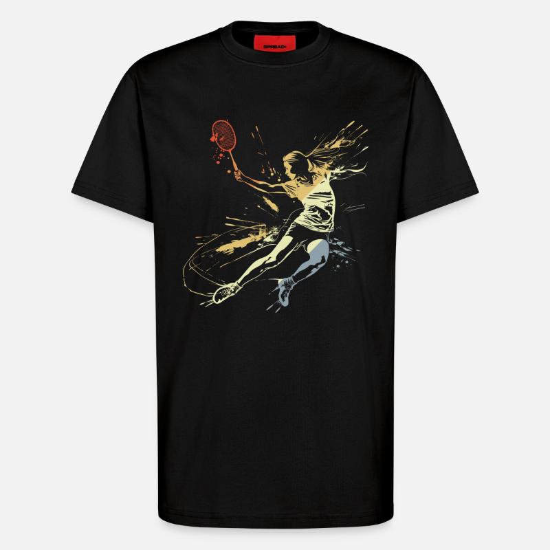 Badminton Mme Grafitti - T-shirt bio décontracté fabriqué en UE - SOLID BLACK