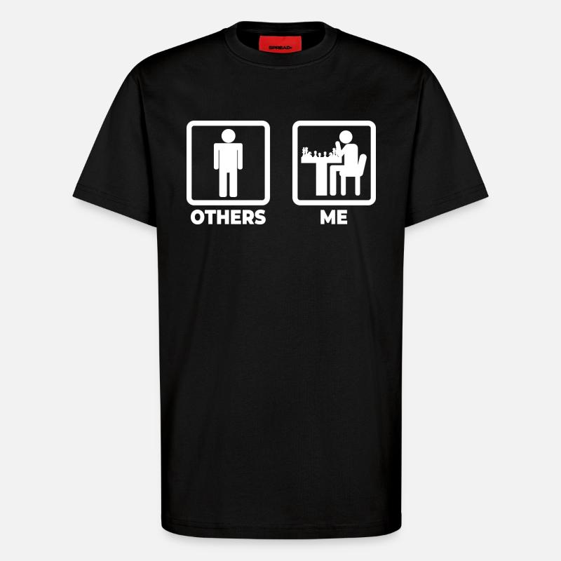 Schach Strichmännchen - T-Shirt - made by SPREAD - SOLID BLACK