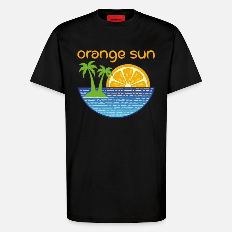 Orangefarbene Sonne - T-Shirt - made by SPREAD - SOLID BLACK
