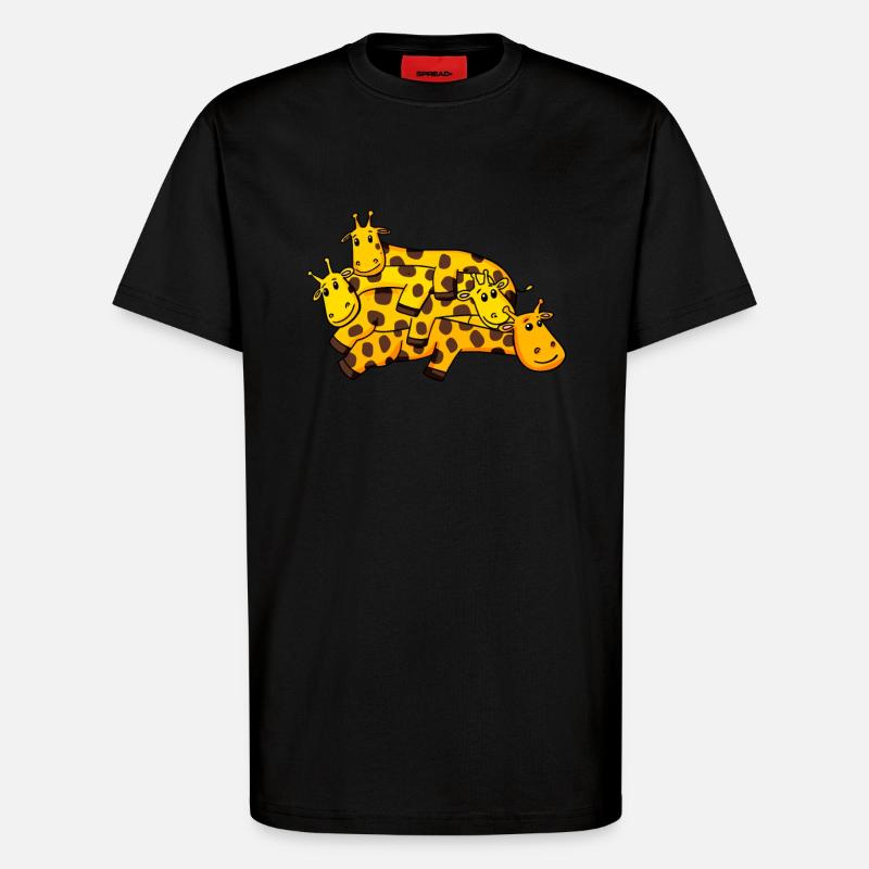 Giraffe Giraffes - T-Shirt - made by SPREAD - SOLID BLACK