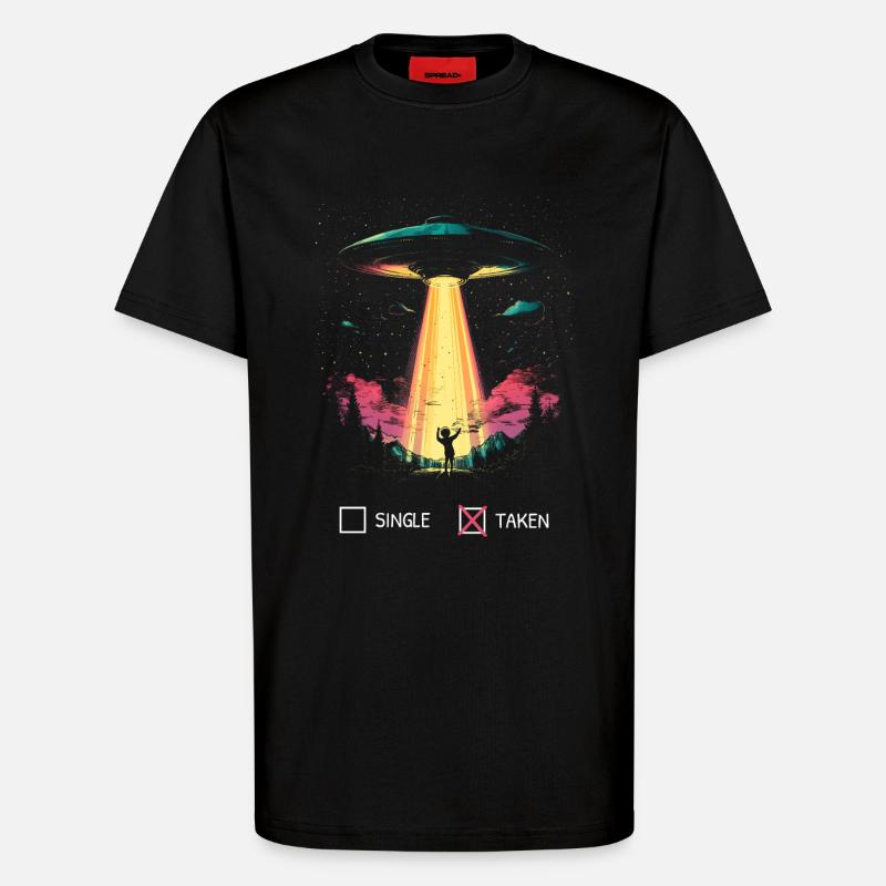Pardonner la Saint-Valentin Alien-Funny Gift - T-shirt bio décontracté fabriqué en UE - SOLID BLACK