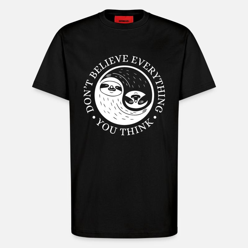 Yin-Yang Sloth – Relaxed Mindset - T-Shirt - made by SPREAD - SOLID BLACK