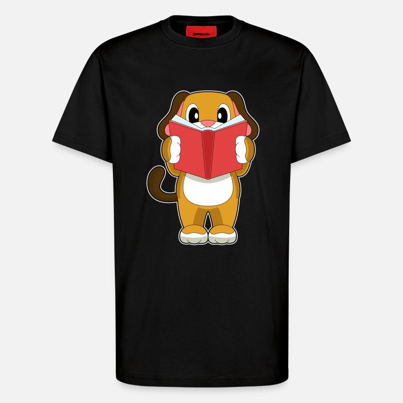 Hund Buch - T-Shirt - made by SPREAD - SOLID BLACK