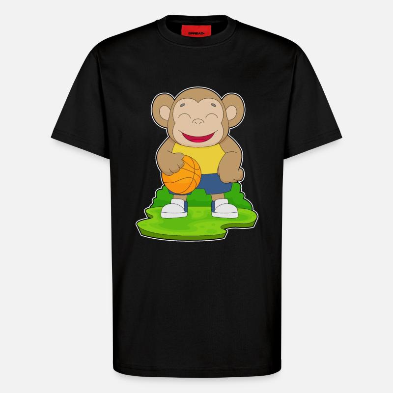 Singe Basketteur Basketteur - T-shirt bio décontracté fabriqué en UE - SOLID BLACK