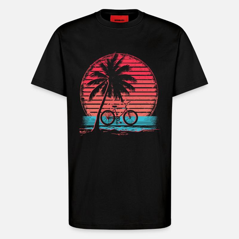 Fahrrad Synthwave - T-Shirt - made by SPREAD - SOLID BLACK