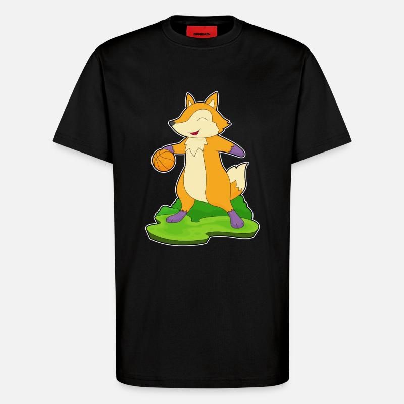 Fox Basketteur Basketteur - T-shirt bio décontracté fabriqué en UE - SOLID BLACK