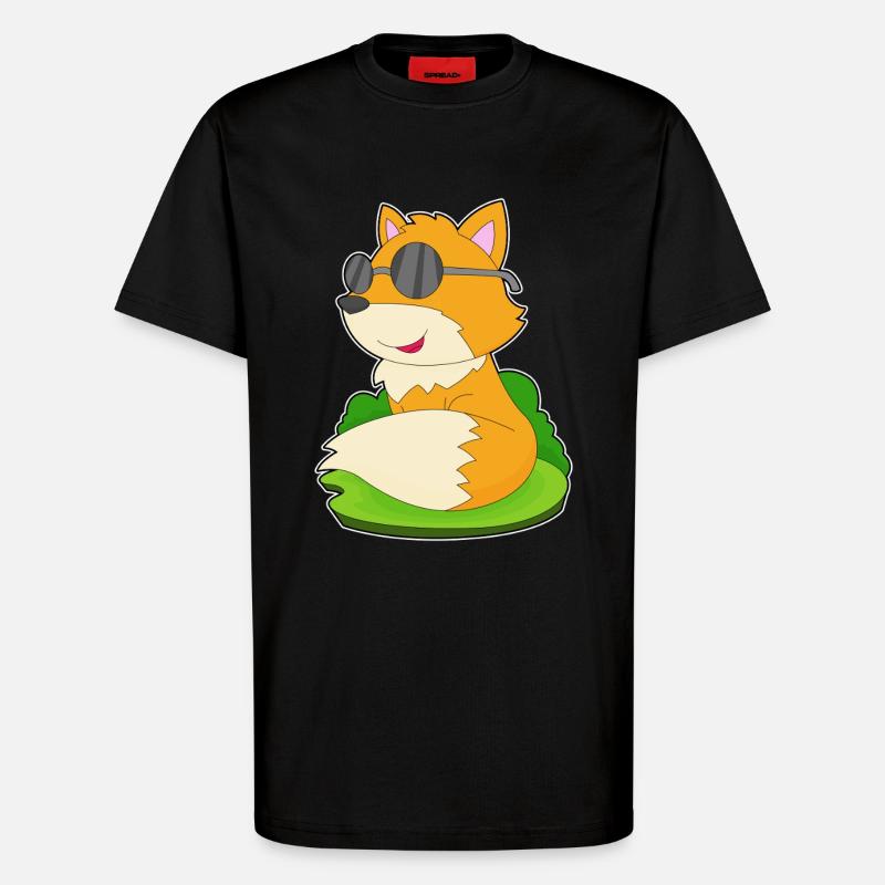 Fuchs Sonnenbrille - T-Shirt - made by SPREAD - SOLID BLACK