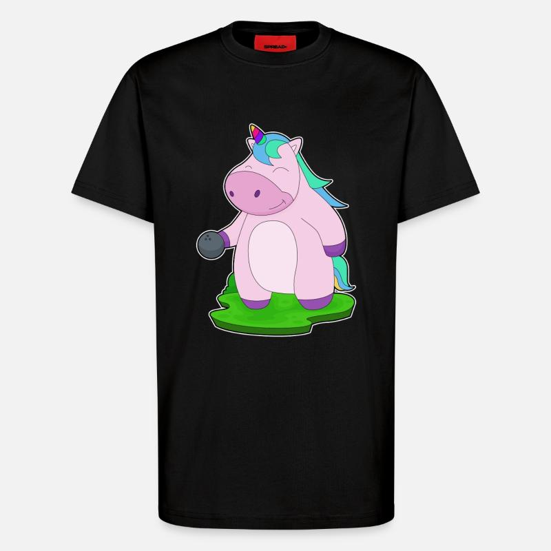 Einhorn Bowling Bowlingkugel - T-Shirt - made by SPREAD - SOLID BLACK