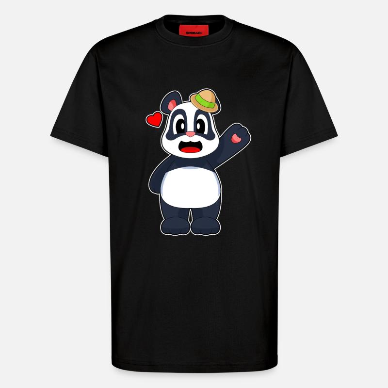 Panda Hut - T-Shirt - made by SPREAD - SOLID BLACK