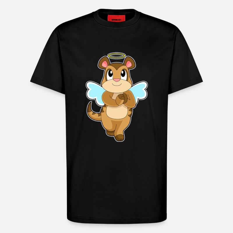Ailes d’ange suricate - T-shirt bio décontracté fabriqué en UE - SOLID BLACK