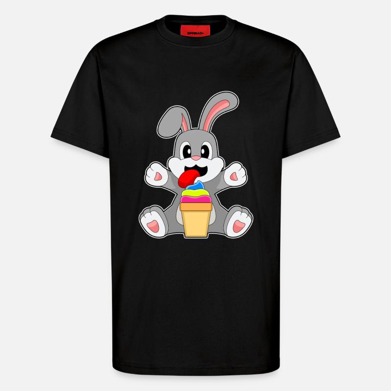 Hase Eisbecher - T-Shirt - made by SPREAD - SOLID BLACK