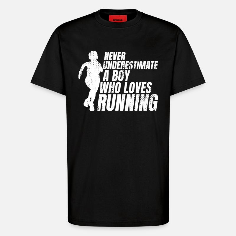 Lustiger Läufer Junge - T-Shirt - made by SPREAD - SOLID BLACK