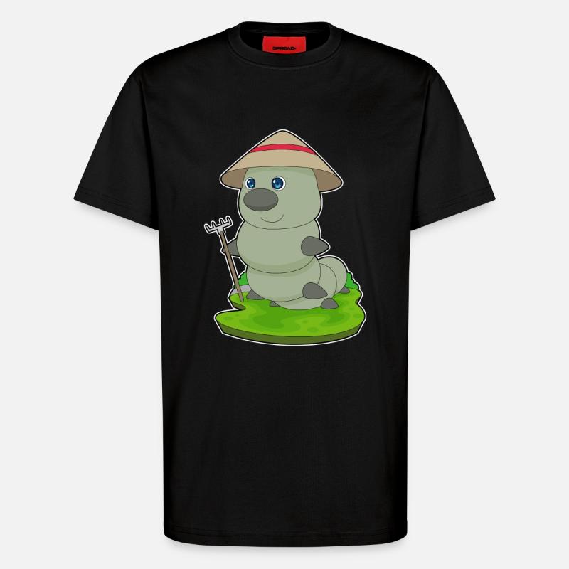 Caterpillar farmer rake - T-Shirt - made by SPREAD - SOLID BLACK