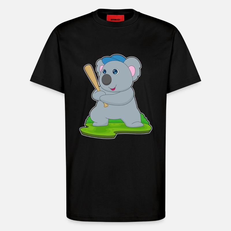 Koala Baseball Baseballschläger - T-Shirt - made by SPREAD - SOLID BLACK