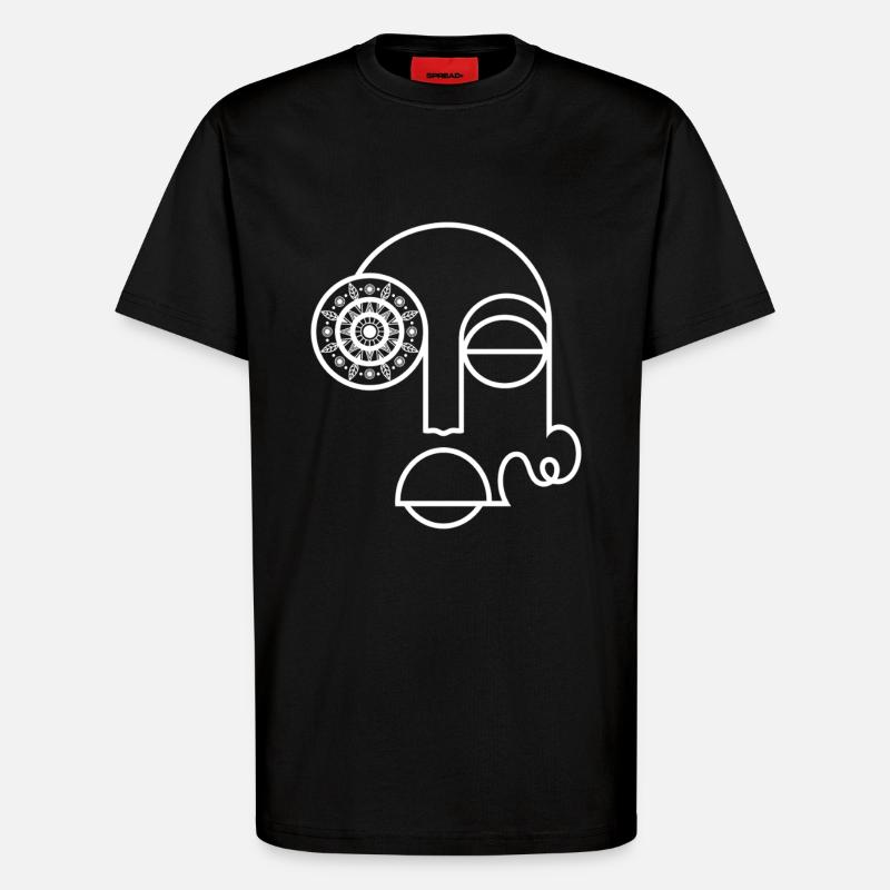 Abstract Face / Modern Abstract Face - T-Shirt - made by SPREAD - SOLID BLACK