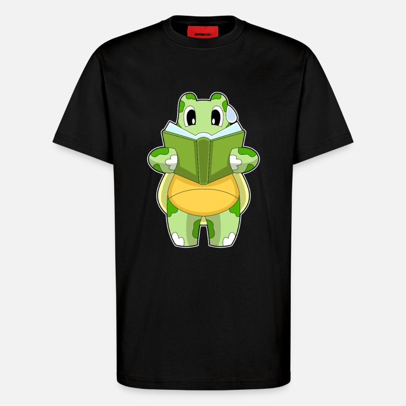 Turtle Book - T-Shirt - made by SPREAD - SOLID BLACK