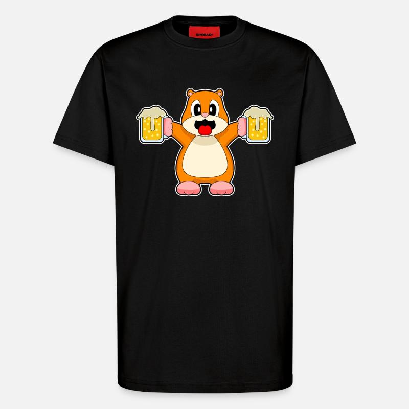 Bière de hamster - T-shirt bio décontracté fabriqué en UE - SOLID BLACK