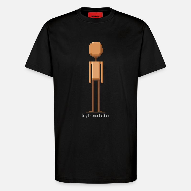 High Resolution Ironisches Pixelart Fun Design - T-Shirt - made by SPREAD - SOLID BLACK