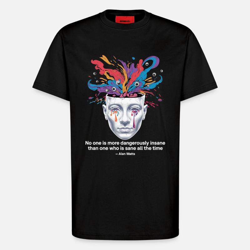 Mind Unleashed | Watts Psychedelic Insight - T-shirt bio décontracté fabriqué en UE - SOLID BLACK