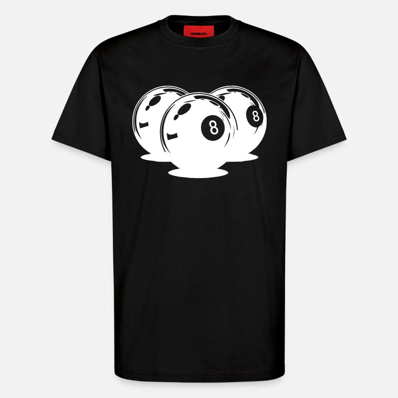 Dessin de boules de billard - T-shirt bio décontracté fabriqué en UE - SOLID BLACK