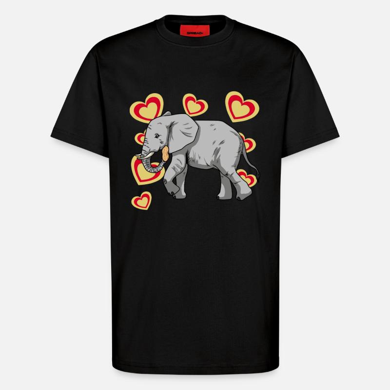 Elephant Elephant Kids Peanut - T-Shirt - made by SPREAD - SOLID BLACK