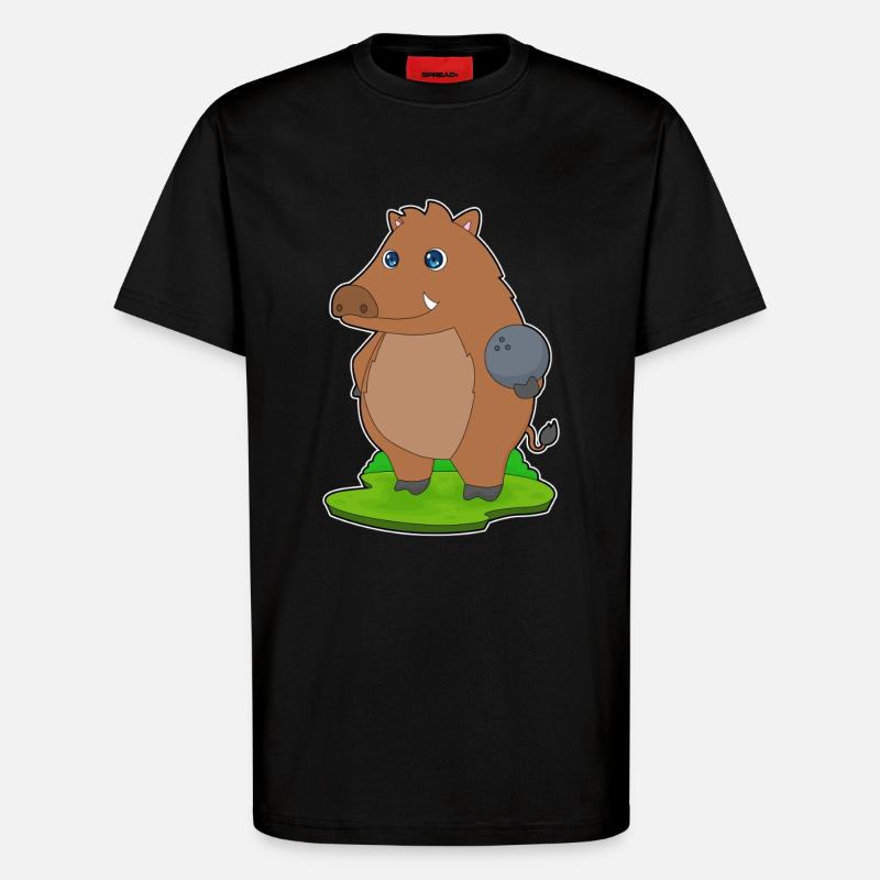 Eber Bowling Bowlingkugel - T-Shirt - made by SPREAD - SOLID BLACK