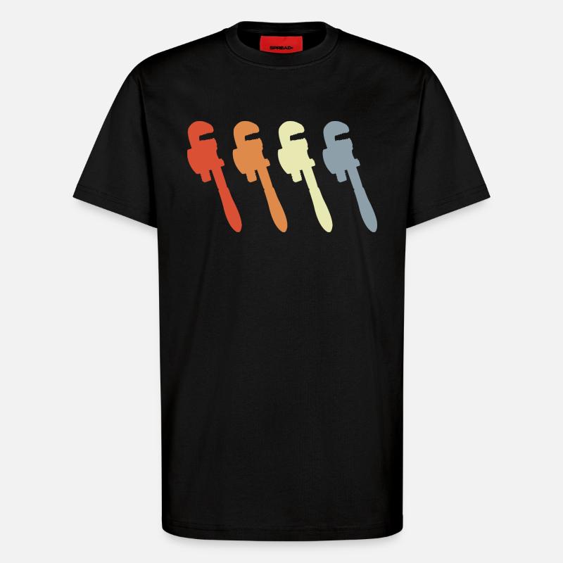 Retro Rohrzange - T-Shirt - made by SPREAD - SOLID BLACK