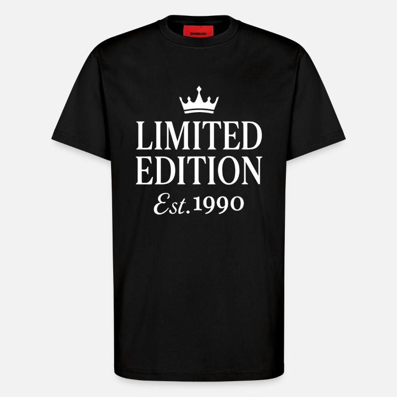 Edition limitée Est 1990 - T-shirt bio décontracté fabriqué en UE - SOLID BLACK