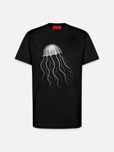 Méduse - T-shirt bio décontracté fabriqué en UE - SOLID BLACK