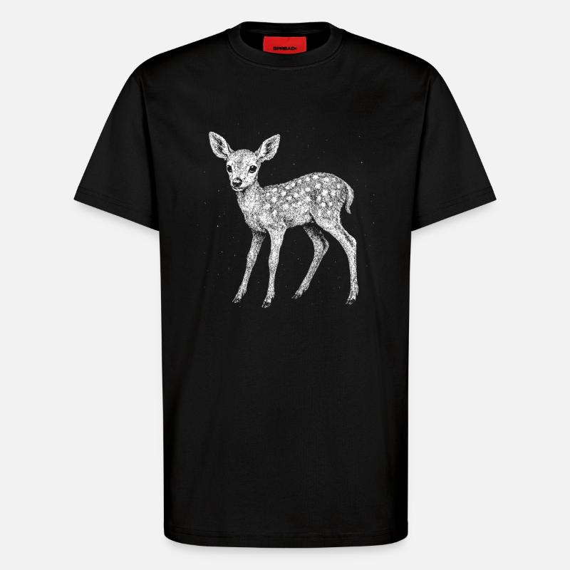 Fawn - T-Shirt - made by SPREAD - SOLID BLACK