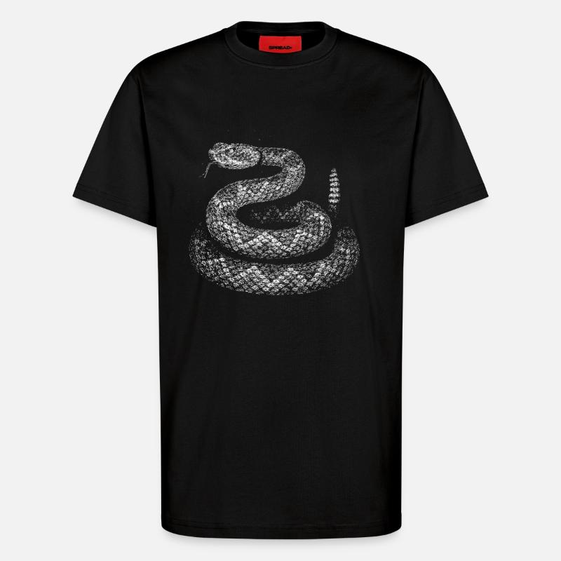 Snake - T-Shirt - made by SPREAD - SOLID BLACK
