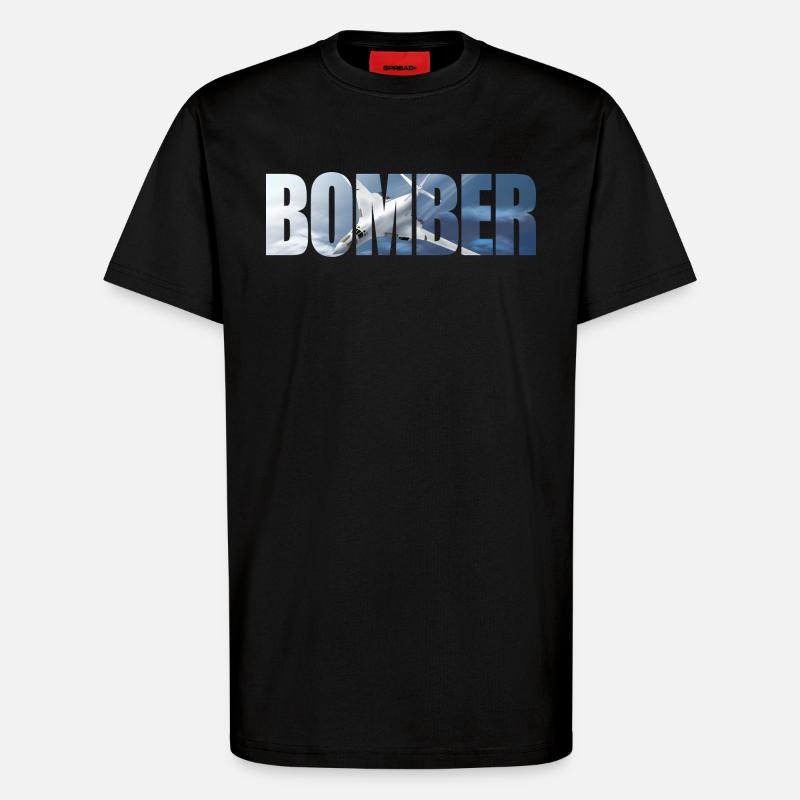 Blouson aviateur Tu-160 - T-shirt bio décontracté fabriqué en UE - SOLID BLACK