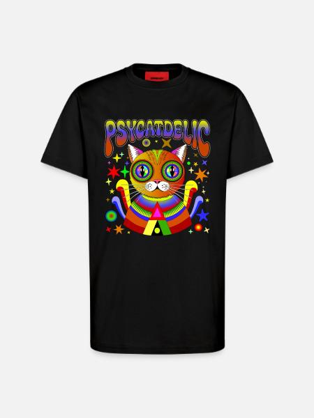 PSYCATDELIC - T-Shirt - made by SPREAD - SOLID BLACK