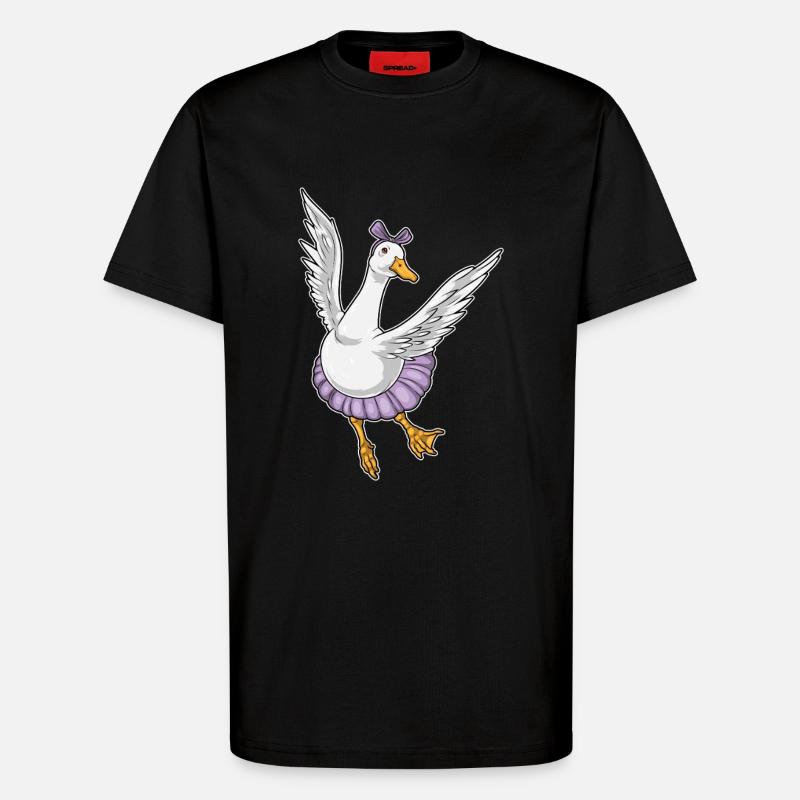 Duck Ballerina Ballet Dance - T-Shirt - made by SPREAD - SOLID BLACK