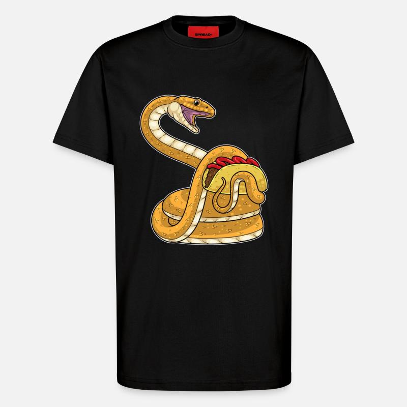 Snake Taco - T-Shirt - made by SPREAD - SOLID BLACK