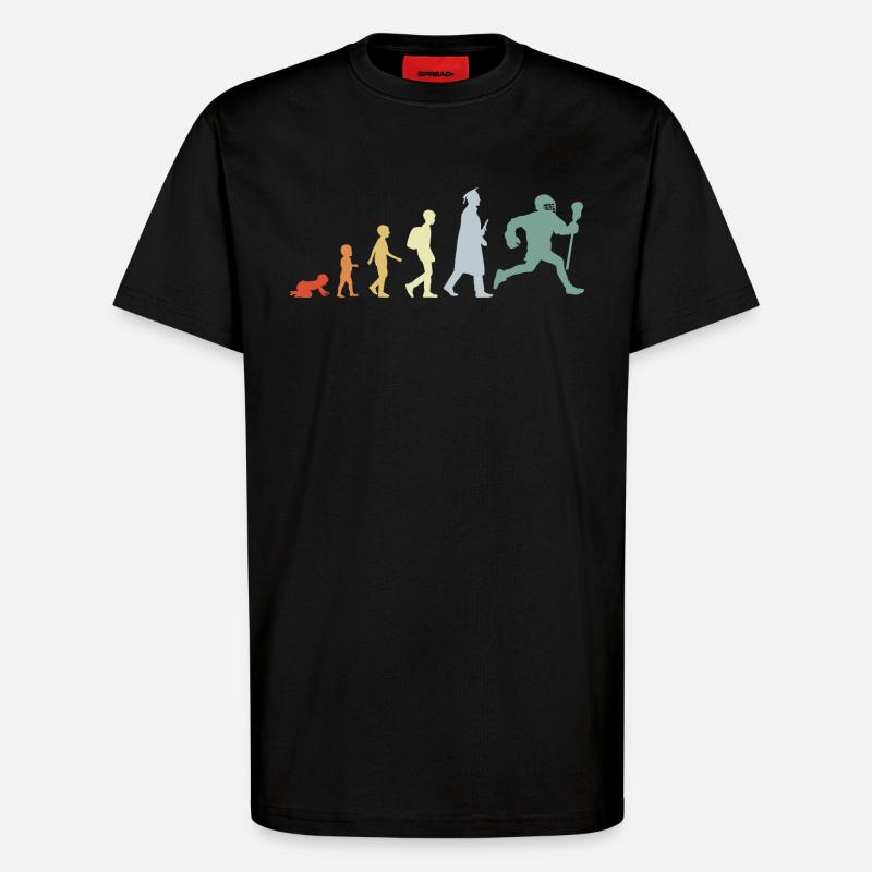 Évolution d’un joueur de crosse - T-shirt bio décontracté fabriqué en UE - SOLID BLACK