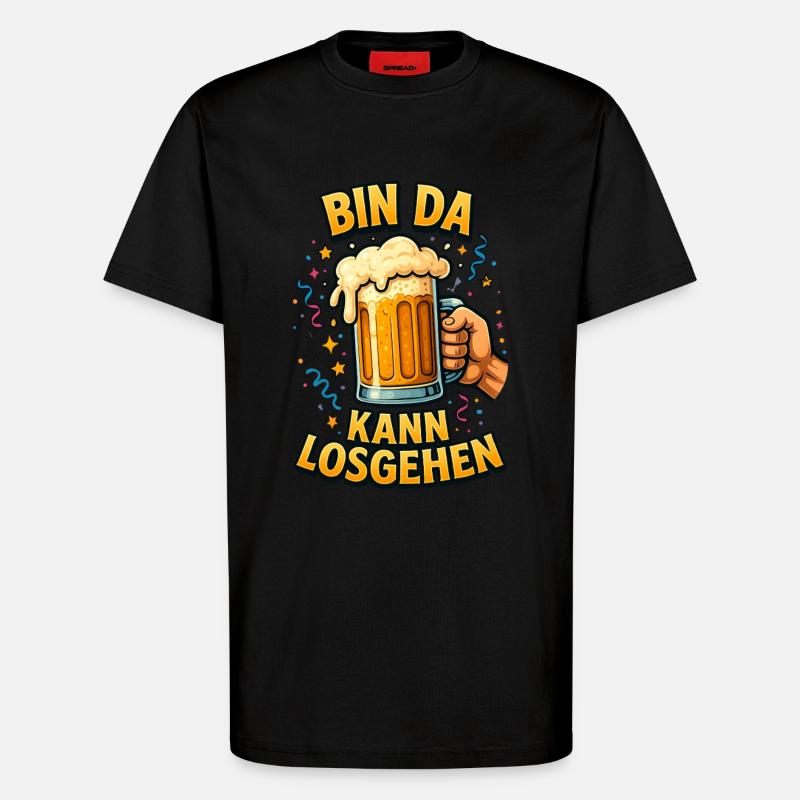 Bier Bierflasche Bierzelt Bierkrug Biergarten - T-Shirt - made by SPREAD - SOLID BLACK
