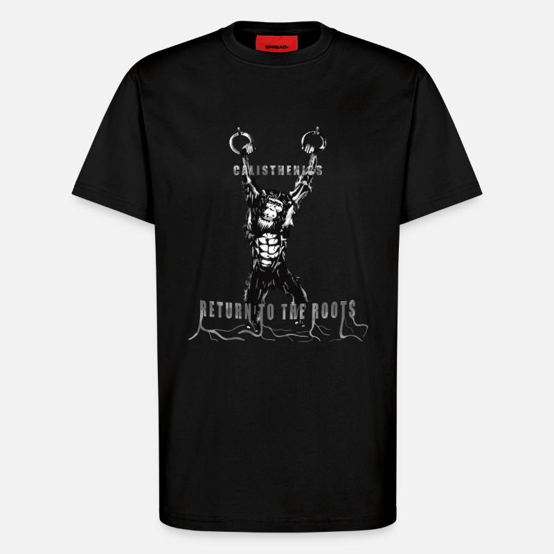 Calisthenics mit Gymnastikringe - T-Shirt - made by SPREAD - SOLID BLACK