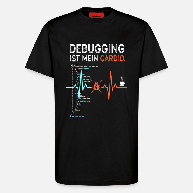 Debugging ist mein Cardio - Computer Nerd - T-Shirt - made by SPREAD - SOLID BLACK