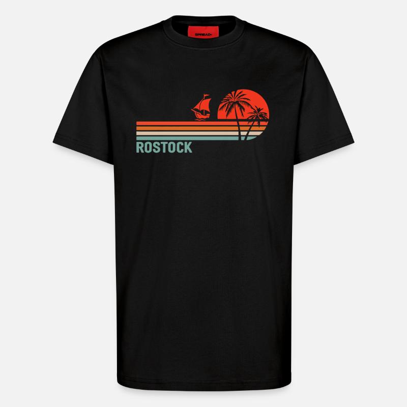 Rostocker Sunset Vibes - T-Shirt - made by SPREAD - SOLID BLACK